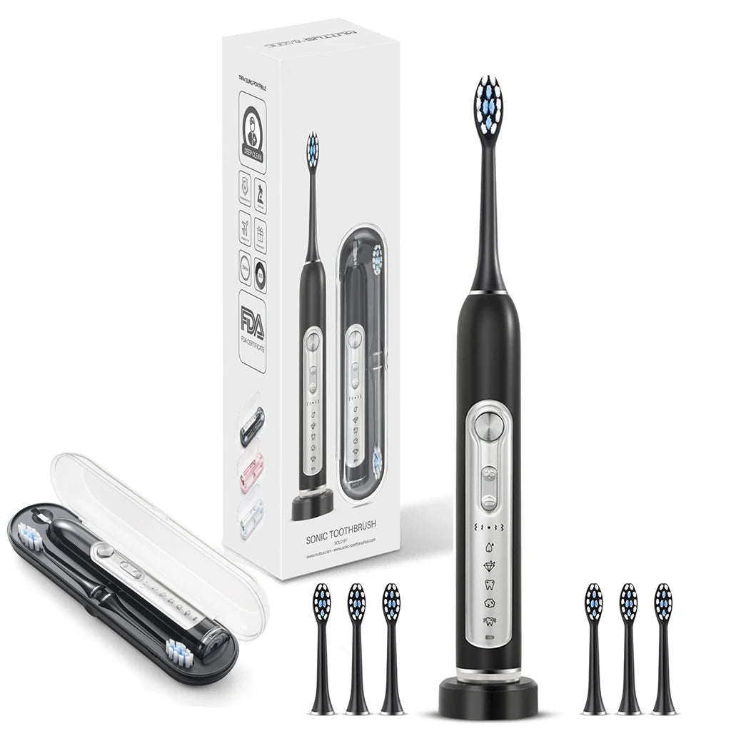 SUBORT S7 Sonic Electric Toothbrush with Smart Timer and IPX7 Waterproof – 5 Modes, Replaceable DuPont Heads