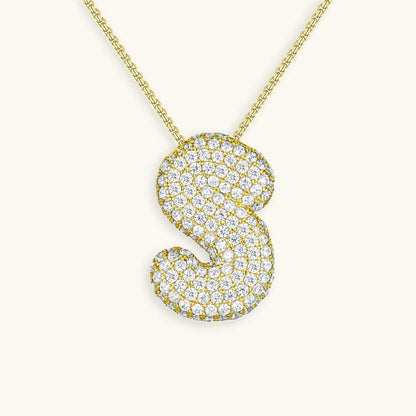 Variant image for Collier Femme Or 18 Carats avec Pendentif Initial et Diamant Simulant 18 pouces-19