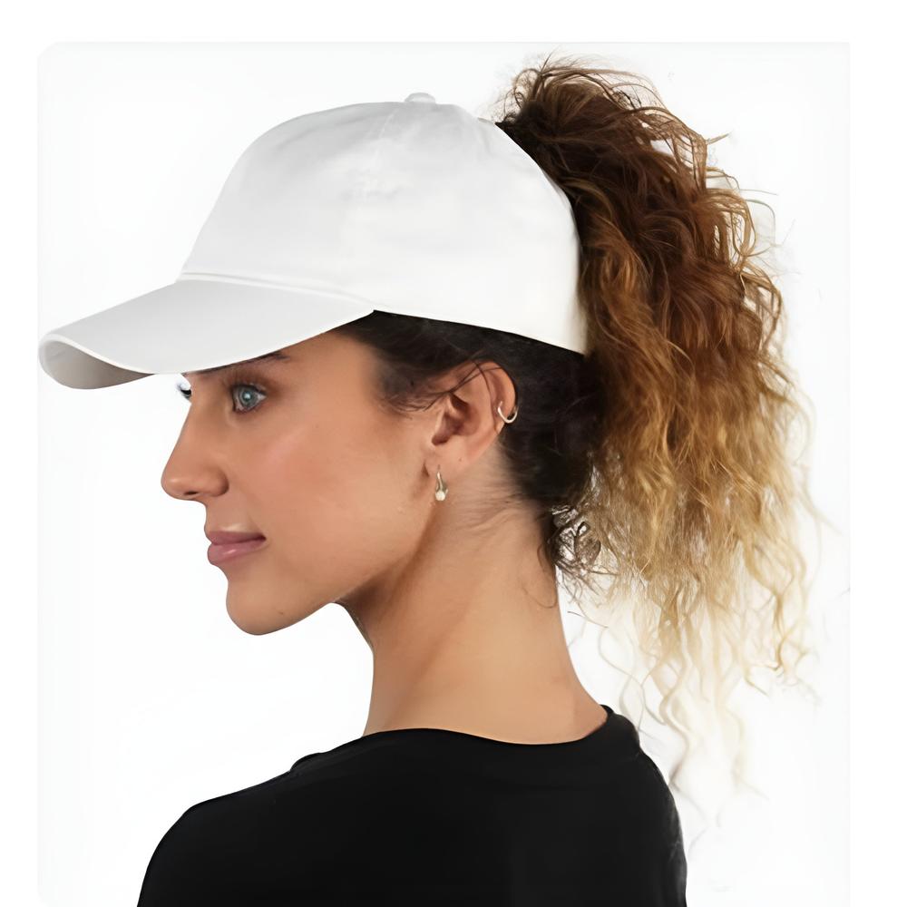 Casquette Femme Ponytail Élégante avec Ouverture Arrière – Confortable et Pratique pour Cheveux Attachés