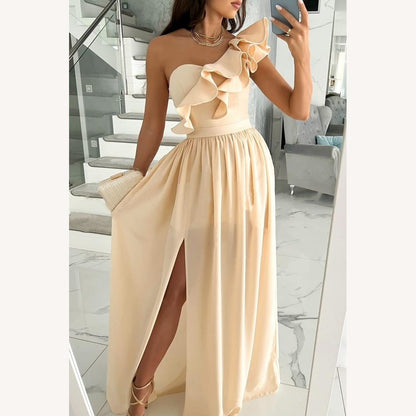 Women's Long Asymmetric Black Dress – Modern Elegance for Summer and Evenings