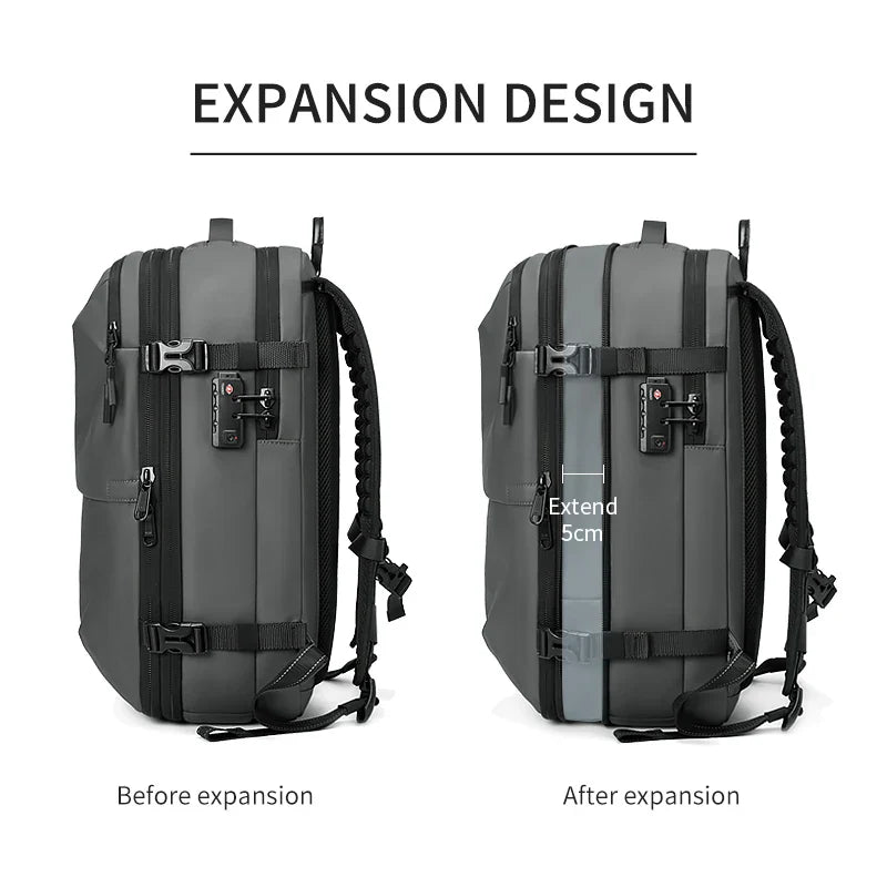 17-inch laptop travel backpack with vacuum compression and large capacity