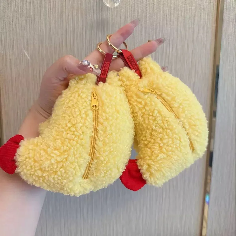 Tempura Plush Earphone Bag with Pendant – Practical and Fun Accessory for Storing Earphones and Small Items