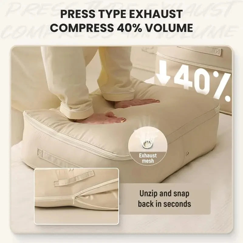 Sac de Rangement à Compression Grande Capacité en Nylon Résistant à l'Humidité pour Vêtements et Couettes – 54x42 cm et 54x42x30 cm