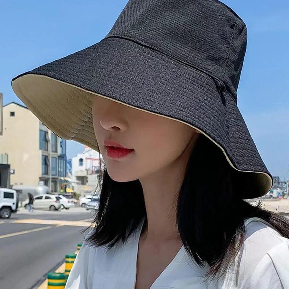 Bob Femme Réversible en Coton Léger avec Bord de 12 cm pour Protection Solaire – Ajustable et Polyvalent