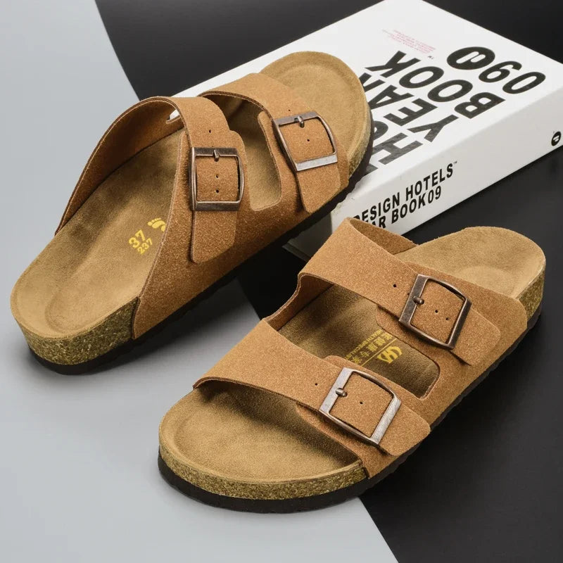 Summer Leather Sandals for Men with Non-Slip Sole – Casual Shoes for Beach and Walks