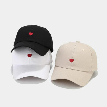 Minimalist Women's Cap with Embroidered Heart – Elegant and Comfortable, Adjustable and Breathable