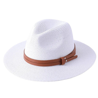 Elegant Panama Straw Hat for Men and Women - Lightweight Sun Protection, Size 56-60 cm, Chic Summer Accessory
