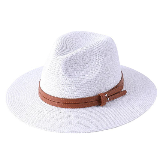 Elegant Panama Straw Hat for Men and Women - Lightweight Sun Protection, Size 56-60 cm, Chic Summer Accessory