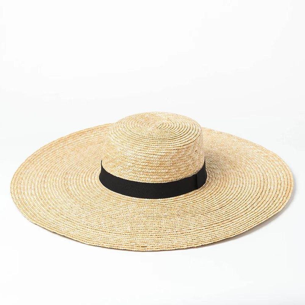 Chapeau de Paille Femme Ajustable – Élégance Estivale avec Protection Solaire, Tour de Tête 54-59 cm