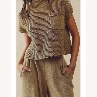 Women's Sleeveless Ribbed Knit Top – Soft and Breathable Fabric, Casual Style, High Neck, White