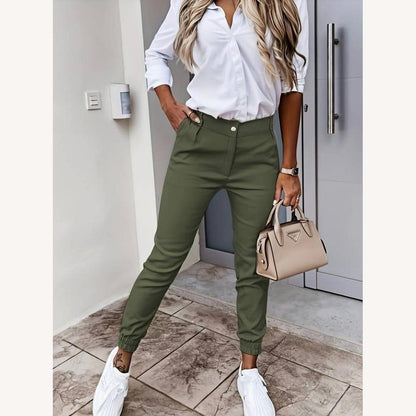 Fluid Women's Pants Light and Elegant in Khaki, Black and Green – Comfort and Style for All Occasions