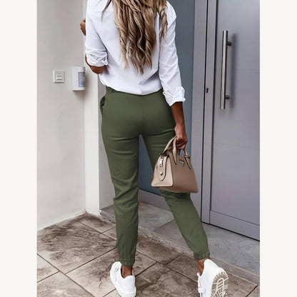 Fluid Women's Pants Light and Elegant in Khaki, Black and Green – Comfort and Style for All Occasions