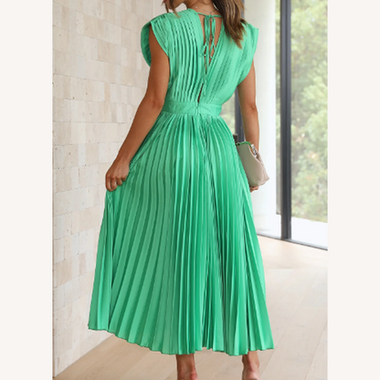 Long Dress Women Short Sleeves in Lightweight Fabric – Elegant and Comfortable for Summer and Evenings