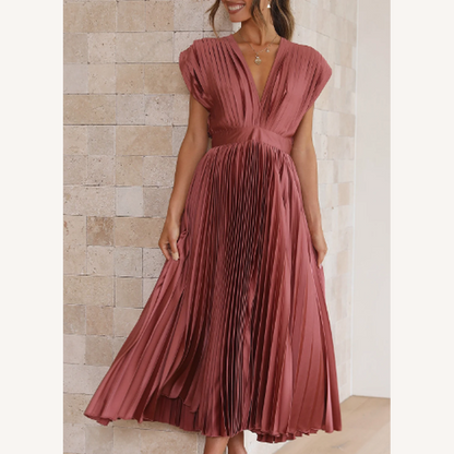 Variant image for Robe Longue Femme Manches Courtes en Tissu Léger – Élégante et Confortable pour Été et Soirées-17