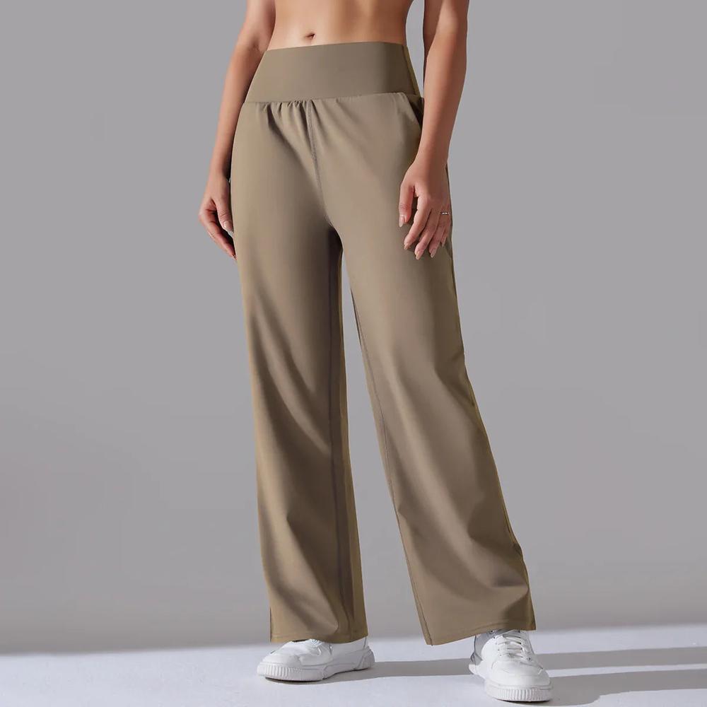 Variant image for Pantalon Fluide Femme Noir Taille M Polyester Taille Haute Jambes Larges-13