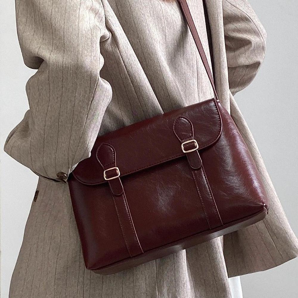 Sac à Main Vintage en Cuir PU Femme avec Bandoulière Réglable – 29cm x 20cm x 8cm, Élégant et Pratique