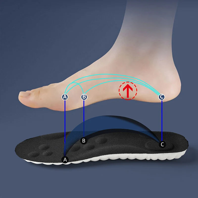 Sporty Latex Insoles with Arch Support – Breathable Comfort and Cushioning