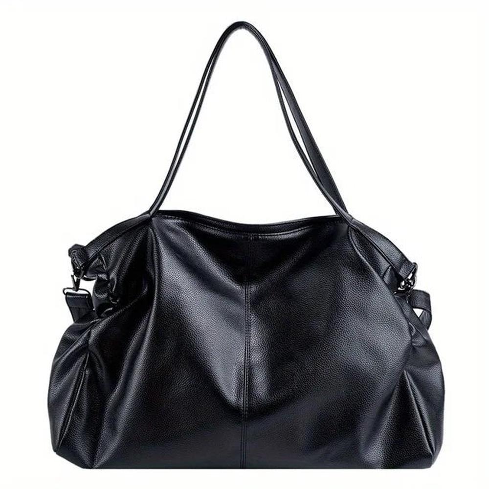 Grand Sac à Main en Cuir Femme avec Poches Multiples, Bandoulière Ajustable – Élégant et Spacieux Noir ou Marron