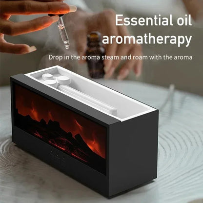 Simulated 3D Flame Aromatherapy Humidifier with Remote Control and Color Atmosphere Lighting