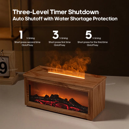 Simulated Fireplace Aroma Diffuser with Ultrasonic Technology – 280ml Humidifier with Remote Control