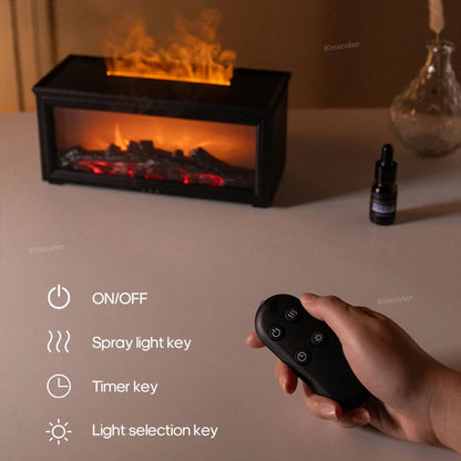 Simulated Fireplace Aroma Diffuser with Ultrasonic Technology – 280ml Humidifier with Remote Control