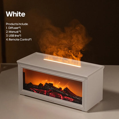 Simulated Fireplace Aroma Diffuser with Ultrasonic Technology – 280ml Humidifier with Remote Control