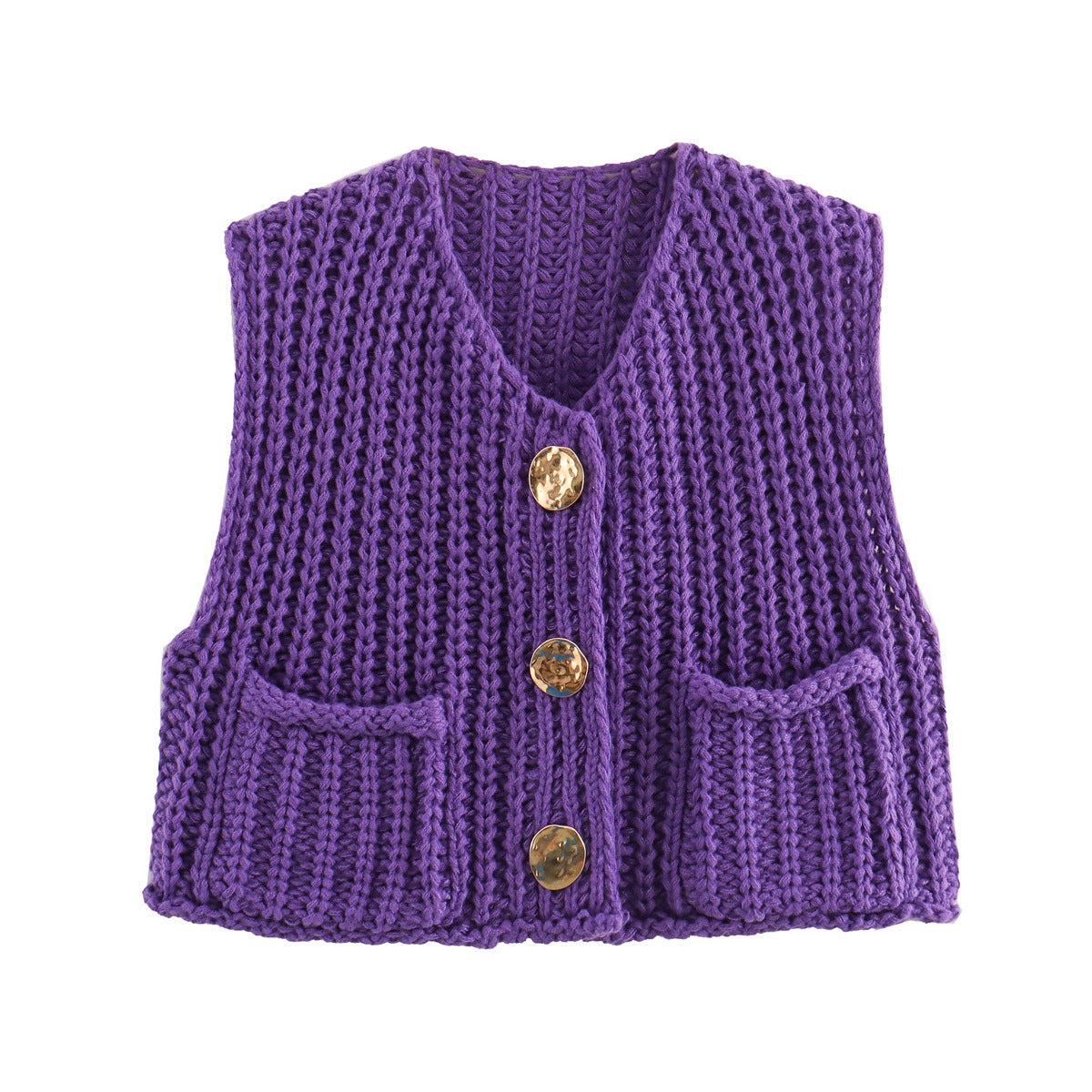 Sleek Knitted Vest | Comfortable Fit with Pockets