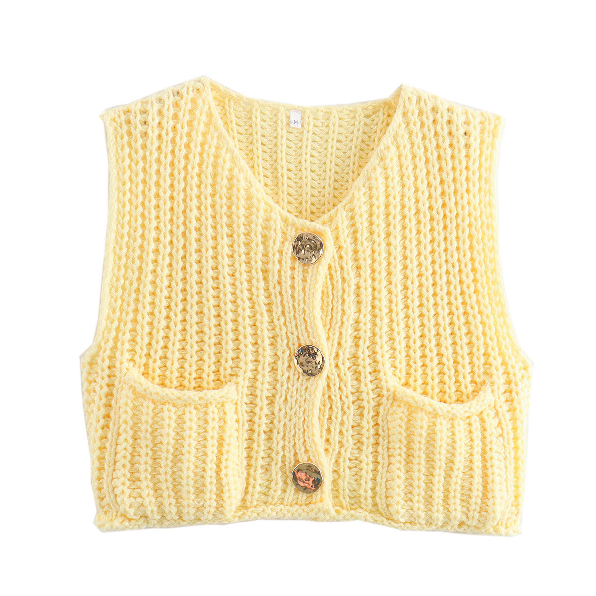 Sleek Knitted Vest | Comfortable Fit with Pockets