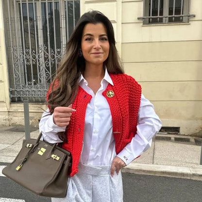 Sleek Knitted Vest | Comfortable Fit with Pockets