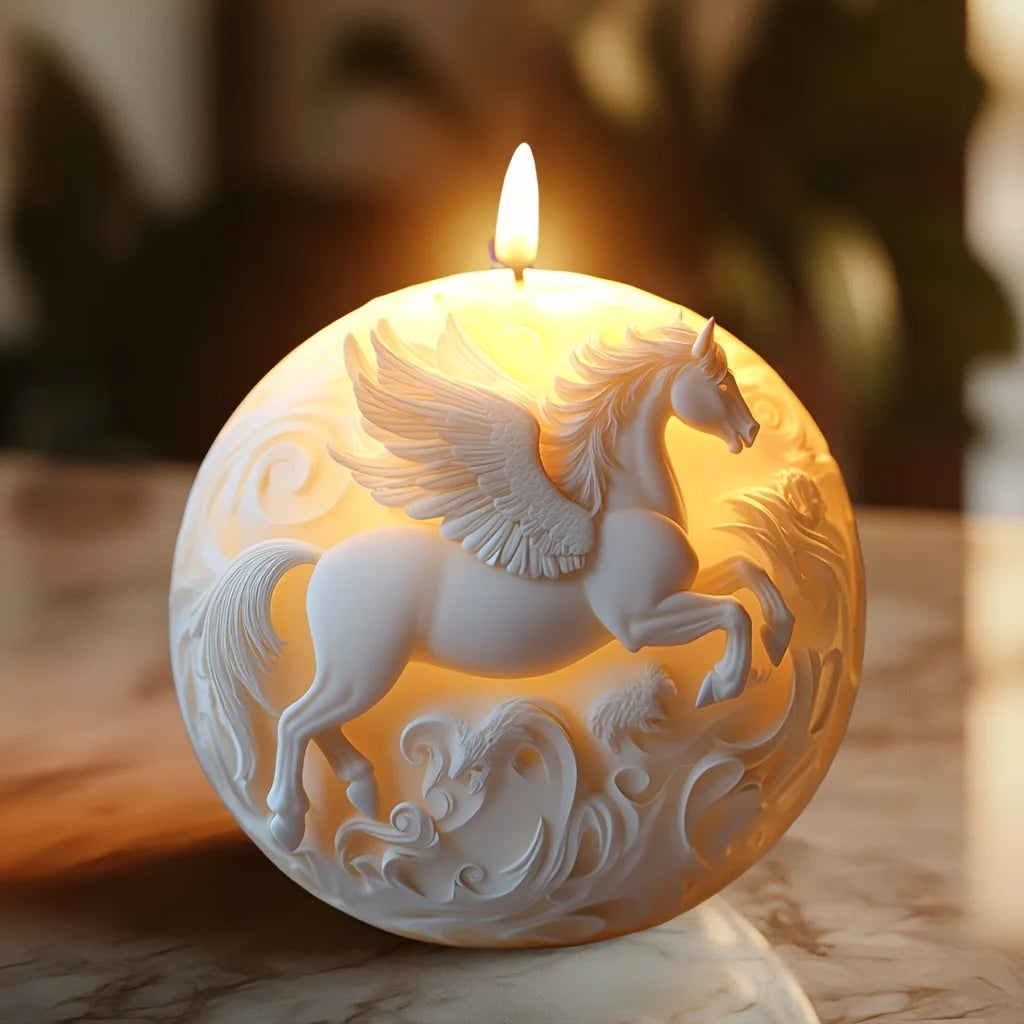 Sleek Wings Candle Mold | Silicone 3D Flying Horse Design