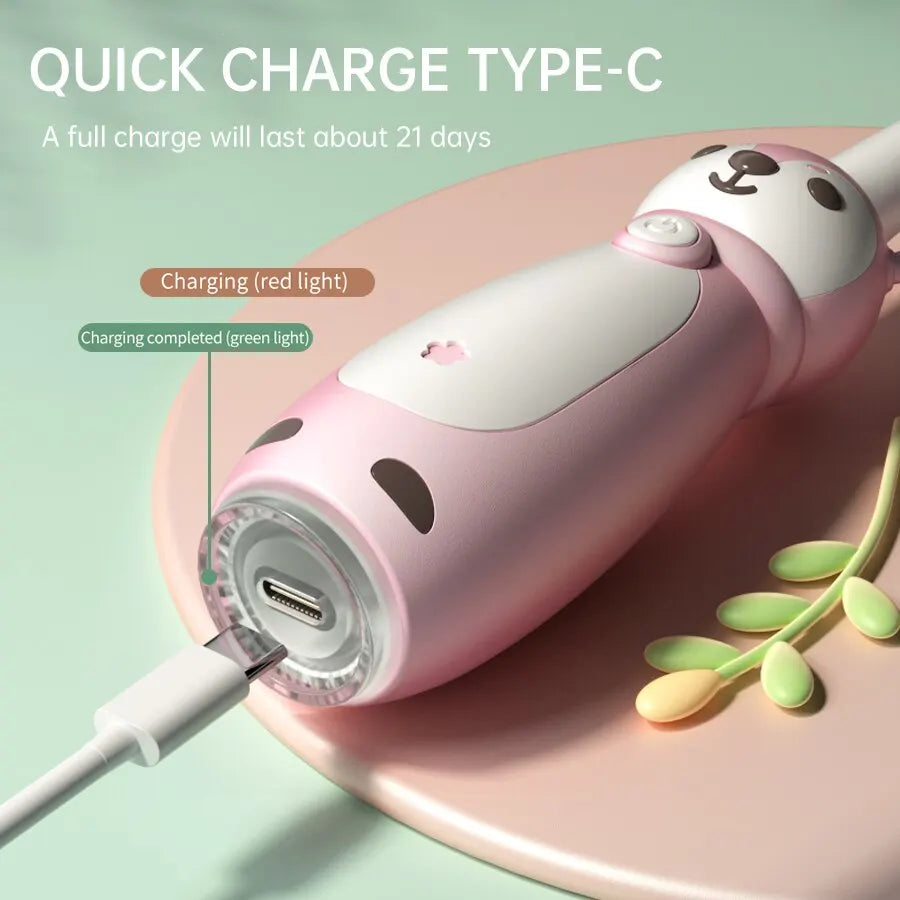 Sonic Electric Toothbrush for Kids – IPX7 Waterproof, Rechargeable with Three Original Brush Heads