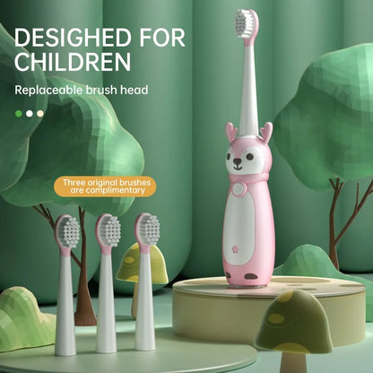 Sonic Electric Toothbrush for Kids – IPX7 Waterproof, Rechargeable with Three Original Brush Heads