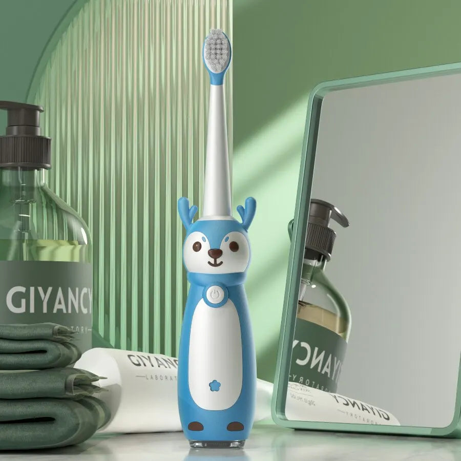 Sonic Electric Toothbrush for Kids – IPX7 Waterproof, Rechargeable with Three Original Brush Heads