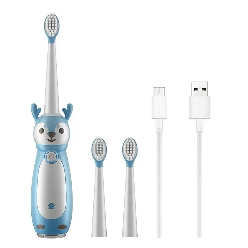 Sonic Electric Toothbrush for Kids – IPX7 Waterproof, Rechargeable with Three Original Brush Heads