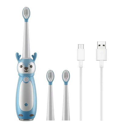 Sonic Electric Toothbrush for Kids – IPX7 Waterproof, Rechargeable with Three Original Brush Heads