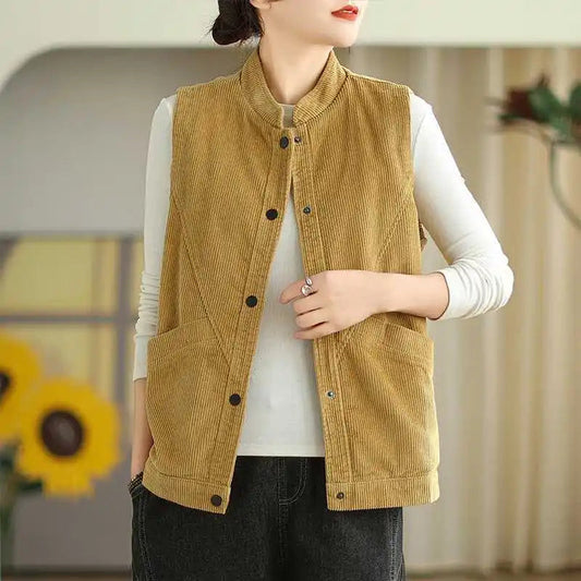 Sora Corduroy Vest | Relaxed Fit, Soft Polyester