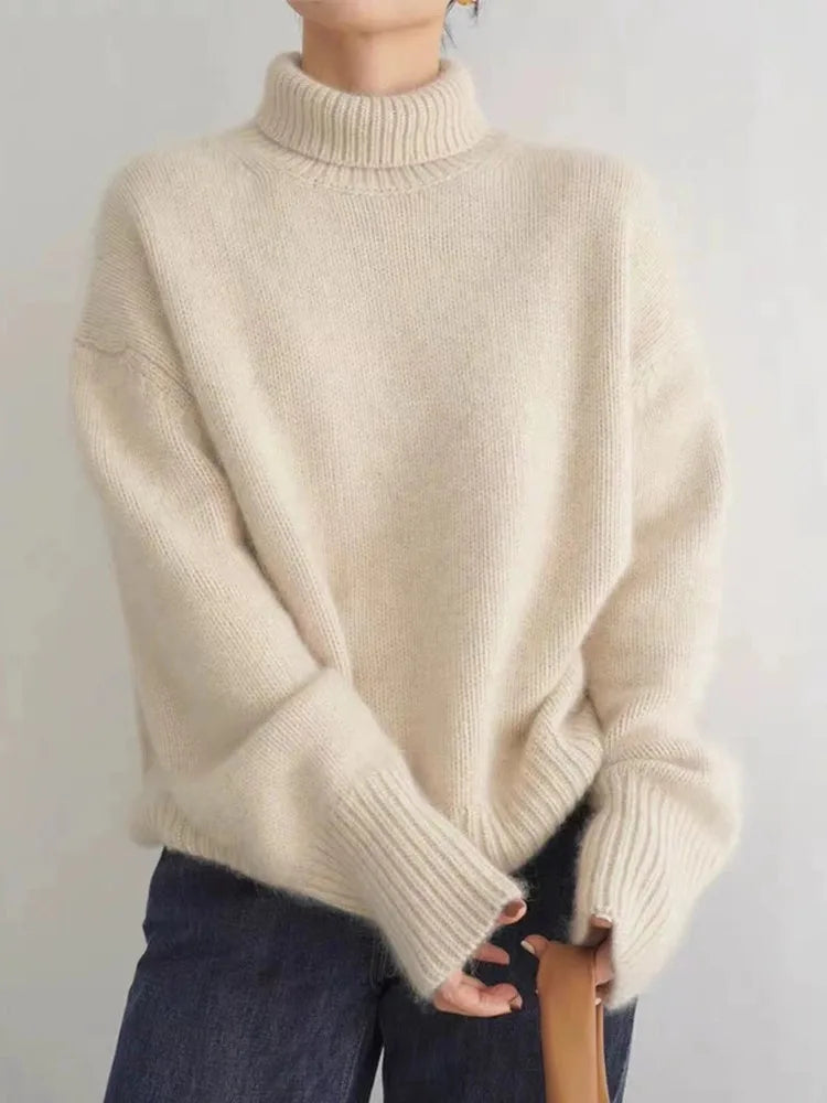 Sora Turtleneck Sweater | Oversized Knit, Soft Fabric