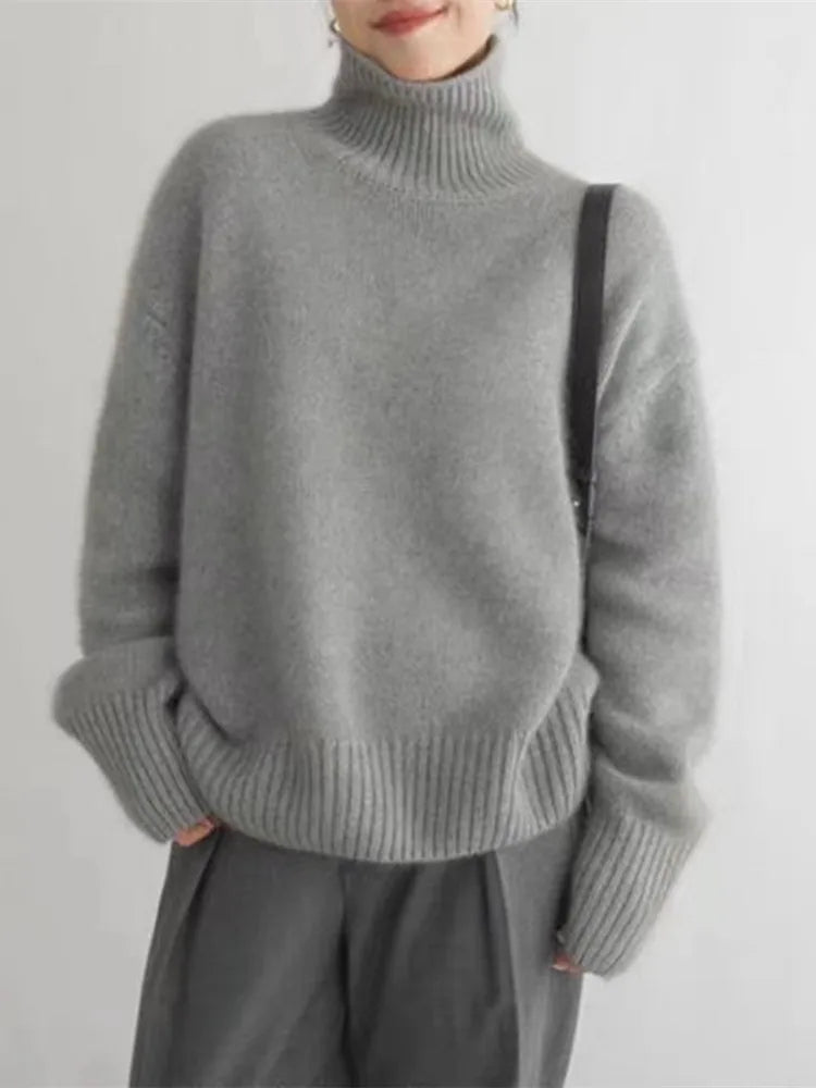 Sora Turtleneck Sweater | Oversized Knit, Soft Fabric