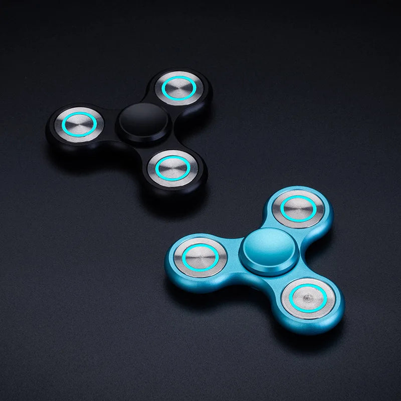 Triangular Metal Luminous Spinner for Stress Relief – Aluminum Alloy EDC Desk Toy