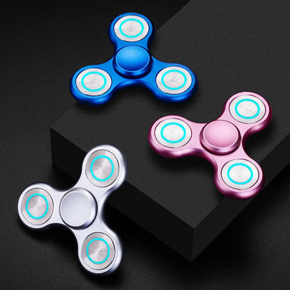 Triangular Metal Luminous Spinner for Stress Relief – Aluminum Alloy EDC Desk Toy