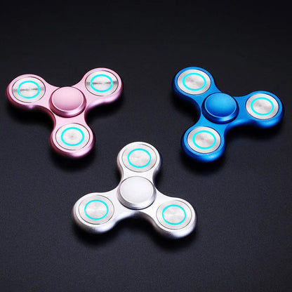 Triangular Metal Luminous Spinner for Stress Relief – Aluminum Alloy EDC Desk Toy