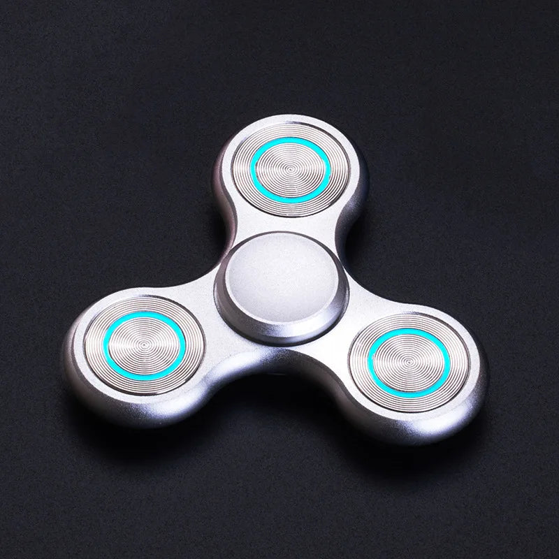 Triangular Metal Luminous Spinner for Stress Relief – Aluminum Alloy EDC Desk Toy
