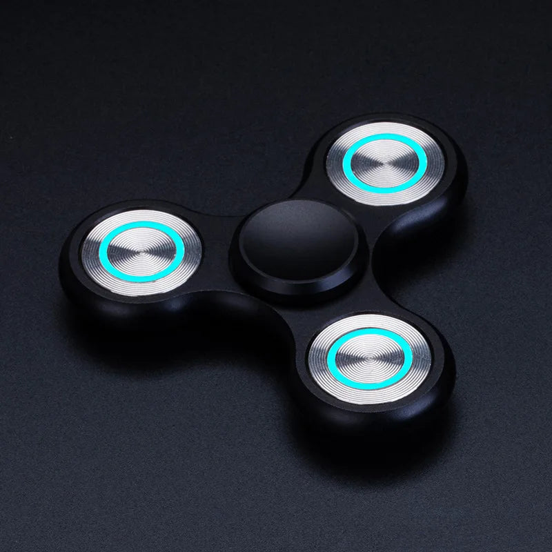 Triangular Metal Luminous Spinner for Stress Relief – Aluminum Alloy EDC Desk Toy