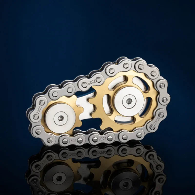 Rainbow Metal Hand Spinner with Gears for Stress Relief and Concentration Improvement
