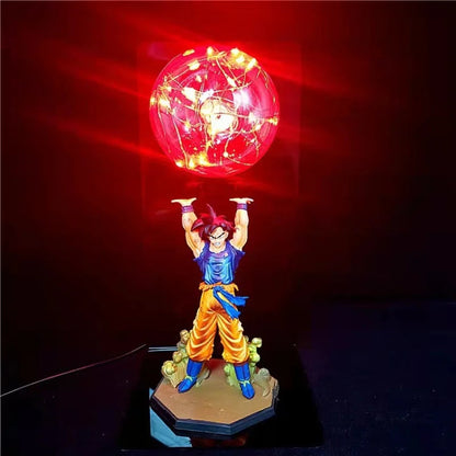 Goku Dragon Ball Z Decorative Statuette 35CM with LED Lighting – Unique Anime Decoration Figurine