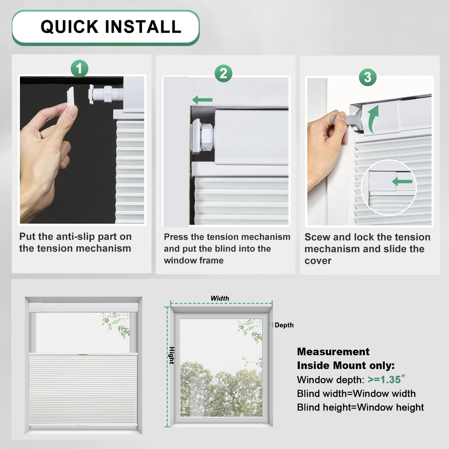1 Inch Wireless Honeycomb Blinds with Thermal Insulation – Elegant Cellular Fabric for Light Control