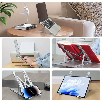 Adjustable Aluminum Laptop Stand – 6 Height Levels, Non-Slip and Optimized Ventilation