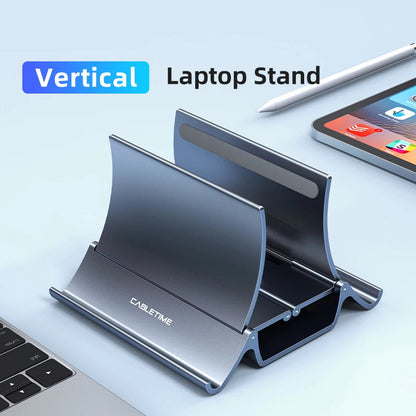 Vertical Double Stand for Laptop with Heat Dissipation and Silicone Handle – Modern and Durable Design