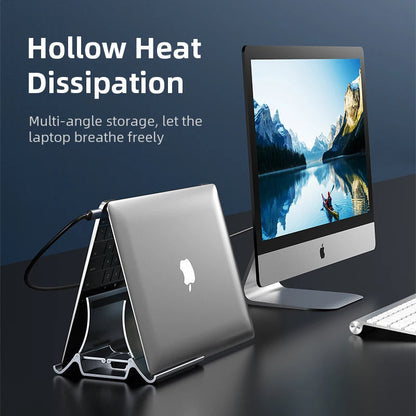 Vertical Double Stand for Laptop with Heat Dissipation and Silicone Handle – Modern and Durable Design