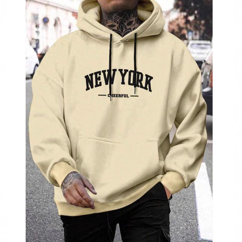 Sweat à Capuche Oversize en Polyester pour Hommes – Confort Urbain avec Poche Kangourou et Imprimé « NEW YORK » 3